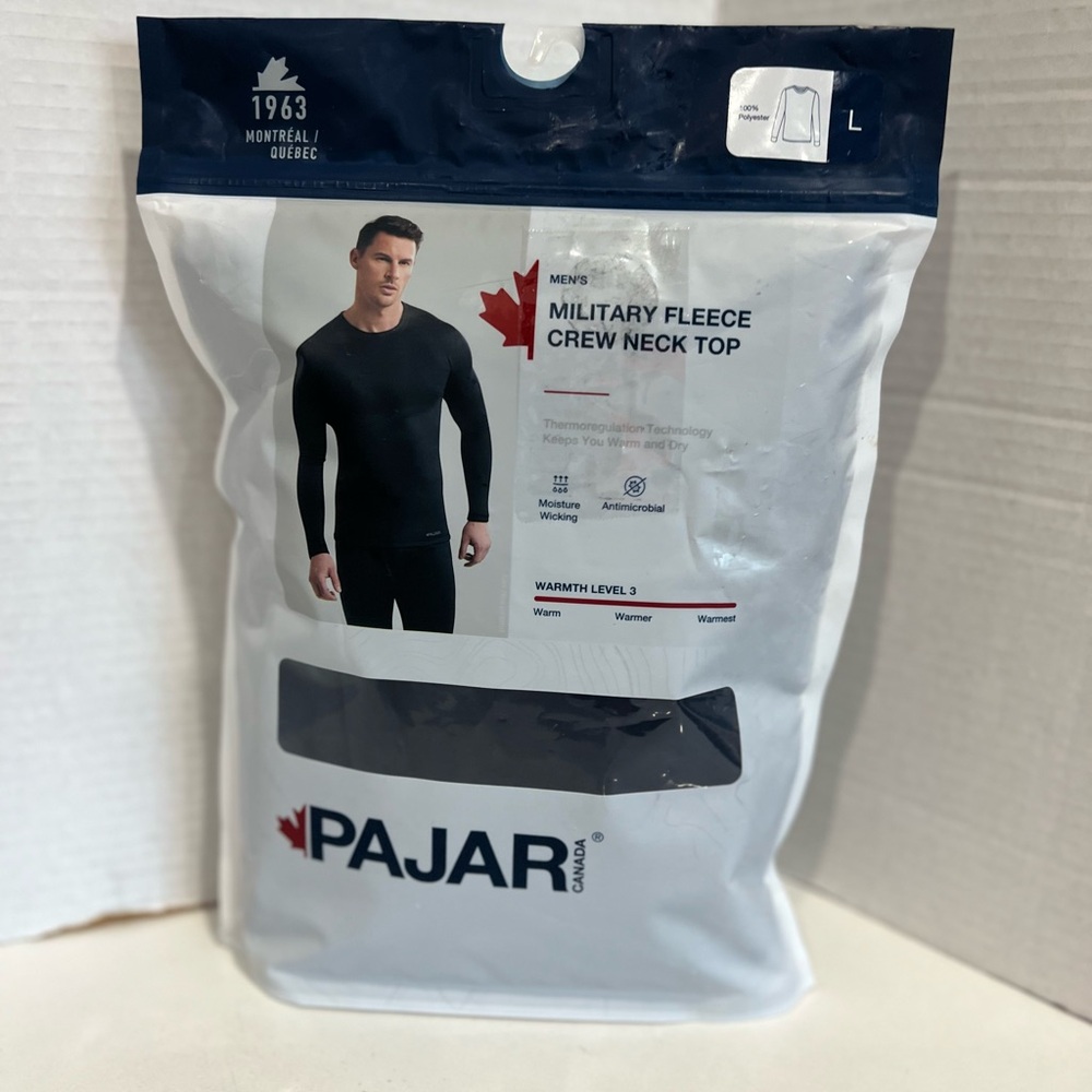 PAJAR Canada Super Stretch Military Fleece Crew Neck Men's Shirt Navy LARGE New